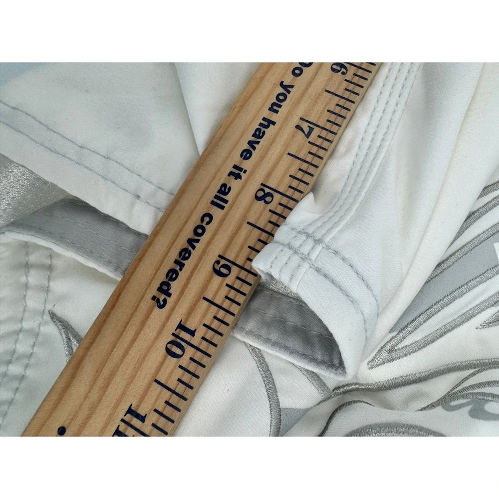 Katin Board Shorts Mens 33 White Grey Graphic Feather Surf Swim Trunks 100% Poly